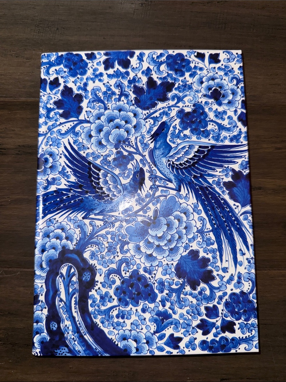 Blue Floral & Bird Hardcover Notebook